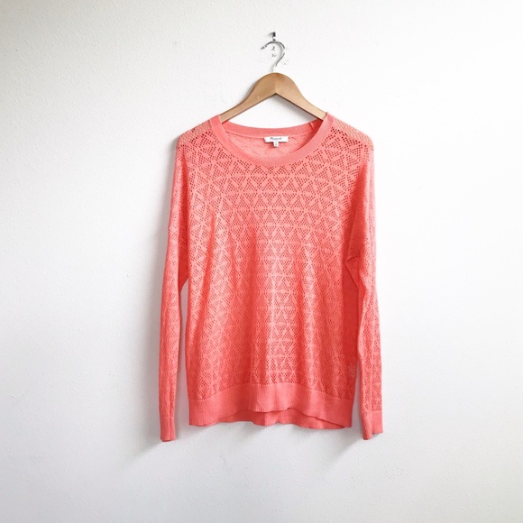 Madewell Sweaters - Madewell : Studio Sweater Diamond Stitch Coral Med